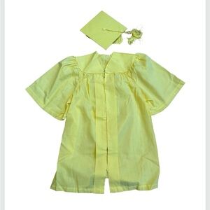 Kids Kindergarten Graduation Cap & Gown Yellow Set Size 5-6
